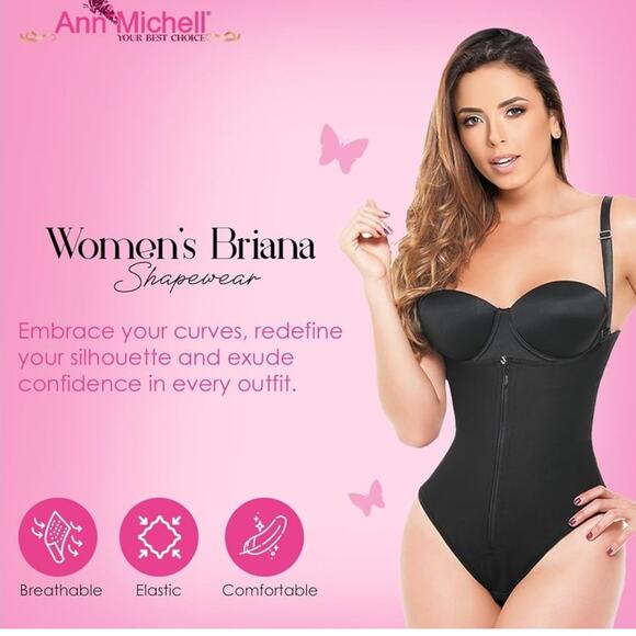 NWOT Ann Michell Briana Post-Surgery Open Bust Bodysuit Hourglass Shapewear S - Picture 5 of 11